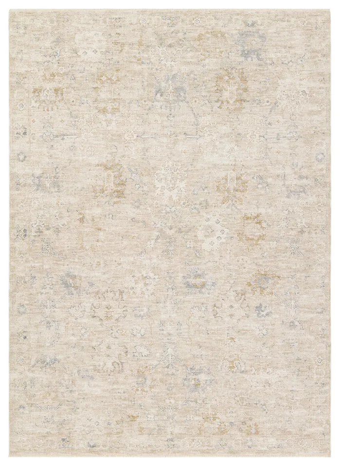 Upal Powerloomed Traditional Tan / Beige/Yellow / Gold Runner (3'X9' RNR)