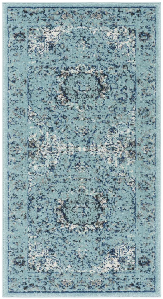 Arlo Home Woven Area Rug, EVK220E, Light Blue/Light Blue,  2' 2" X 15'