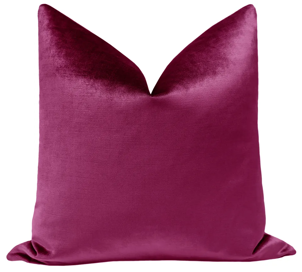 FAUX SILK VELVET // MAGENTA - 14" X 36"
