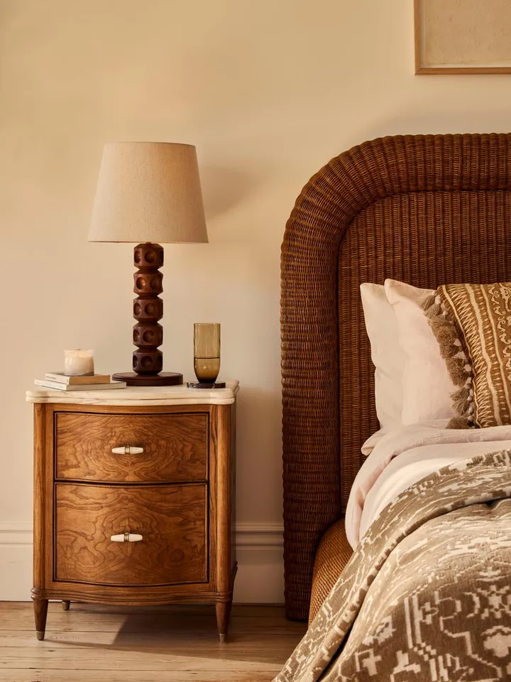 Valerie Bedside Table, Arabescato Corchia