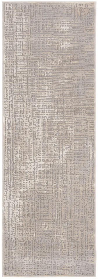 Arlo Home Woven Area Rug, MDW317A, Ivory/Grey,  2' 7" X 8'
