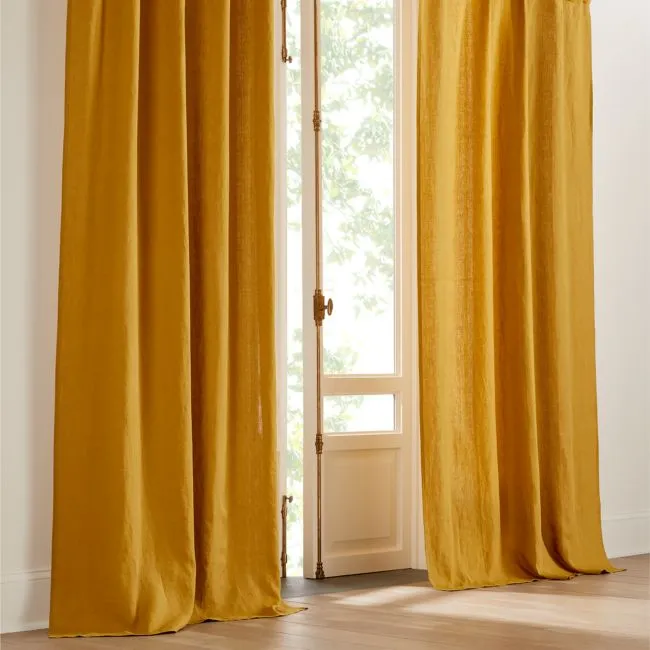 Tobacco Brown European Linen Window Curtain Panel 48"x96"