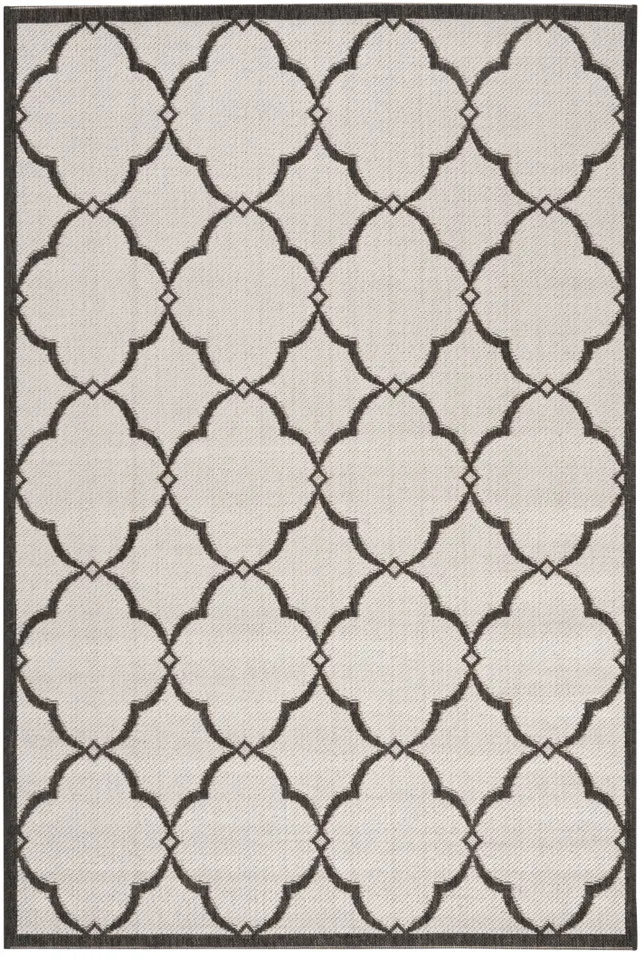Arlo Home Indoor/Outdoor Woven Area Rug, LND125A, Light Grey/Charcoal,  4' X 6'