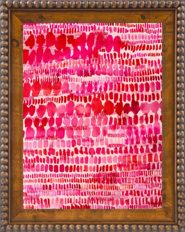 Pink and Red Watercolor Patterns Wall Art  by Paula Mills for Artfully Walls