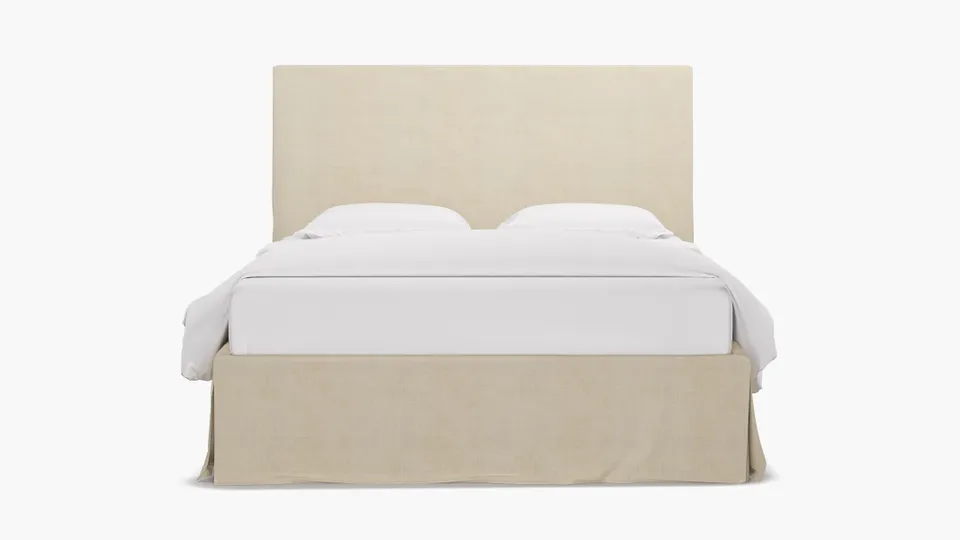 Slipcovered Bed, Talc Everyday Linen, Queen