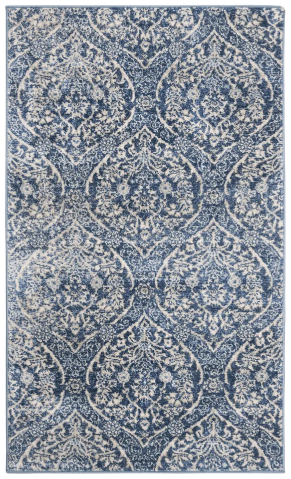 Arlo Home Woven Area Rug, BNT860M, Navy/Light Grey,  3' X 5'