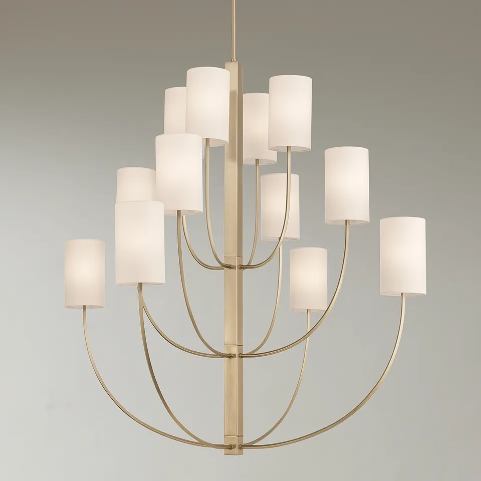 Possini Euro Maxine 40 1/4" Wide Matte Brass 12 Light Large Chandelier