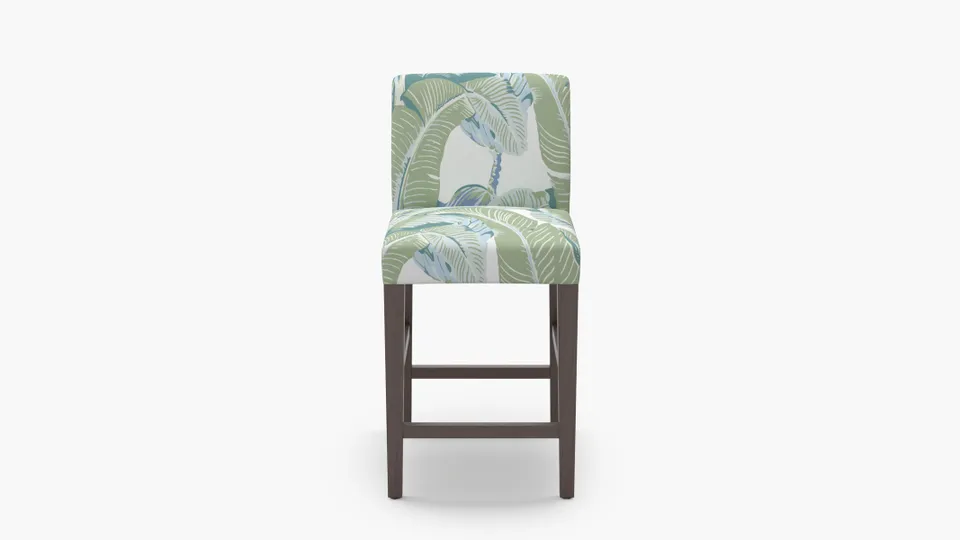 Signature Dining Counter Stool, Pistachio Martinique®, Espresso Square Tapered Leg