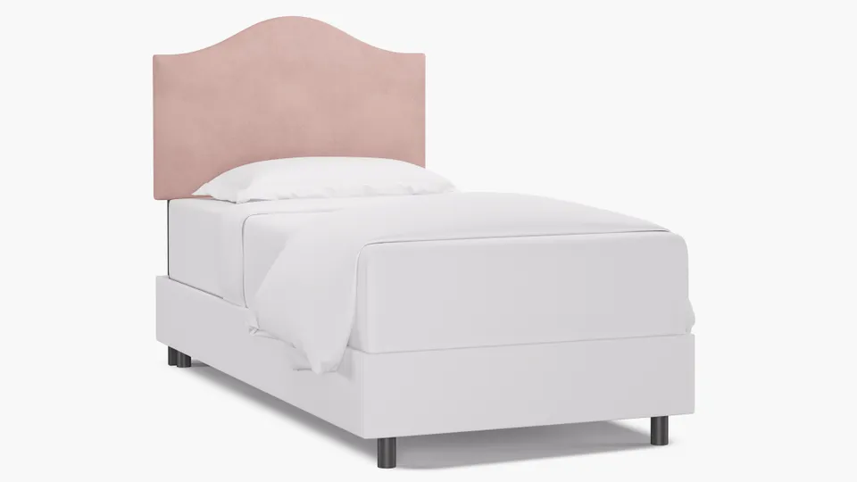 Camelback Headboard, Blush Classic Velvet, Twin