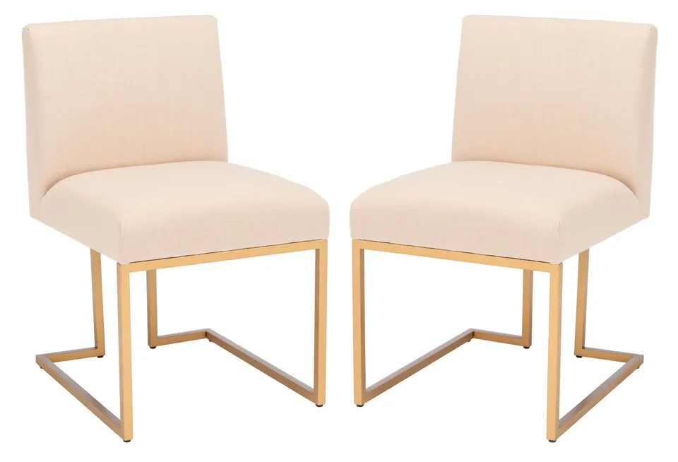 Ayanna Side Chair, Set Of 2 - Beige / Gold