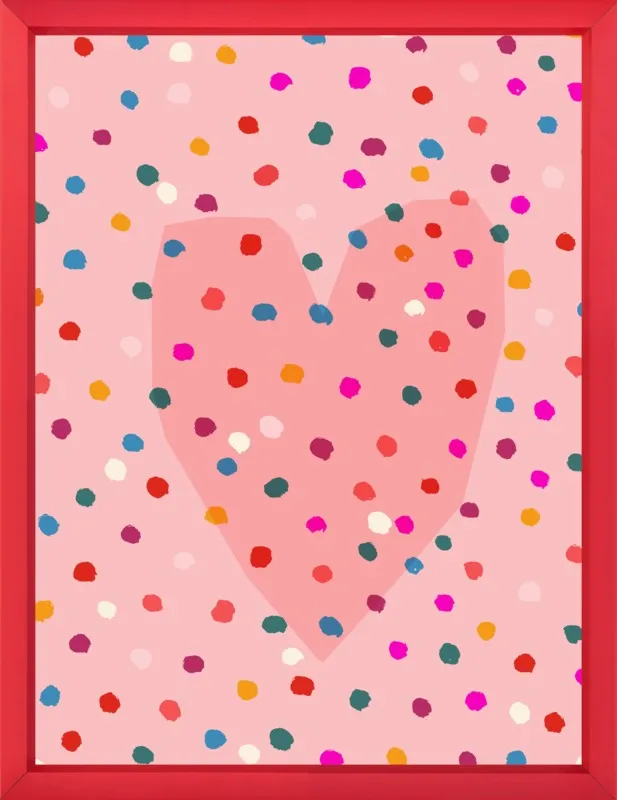 Rainbow Dotty Heart by Paula Mills for Artfully Walls