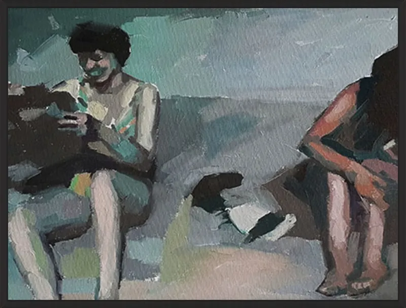 Girls at the beach by Mary Sinner for Artfully Walls