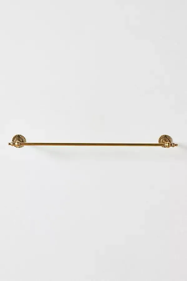 Ida Heritage Brass Scalloped Feather Peacock Towel Bar