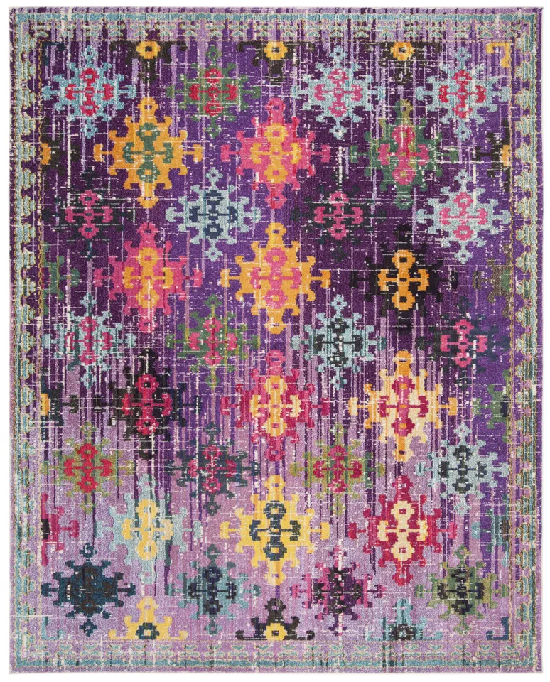 Arlo Home Woven Area Rug, MNC244P, Purple/Multi,  8' X 10'