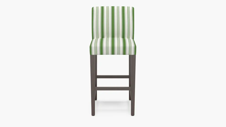 Signature Dining Bar Stool, Jade Regency Stripe, Espresso Square Tapered Leg