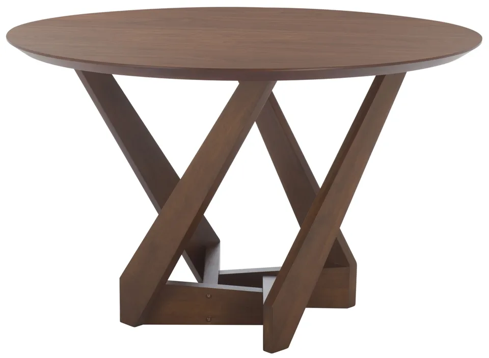Hildabryna Round Wood Dining Table - Walnut