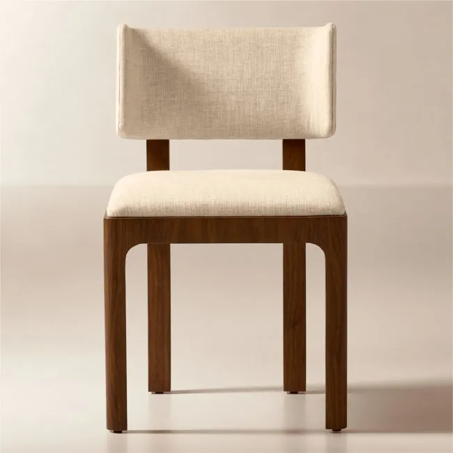 Rio Walnut Armless Upholstered Dining Chair Set of 4