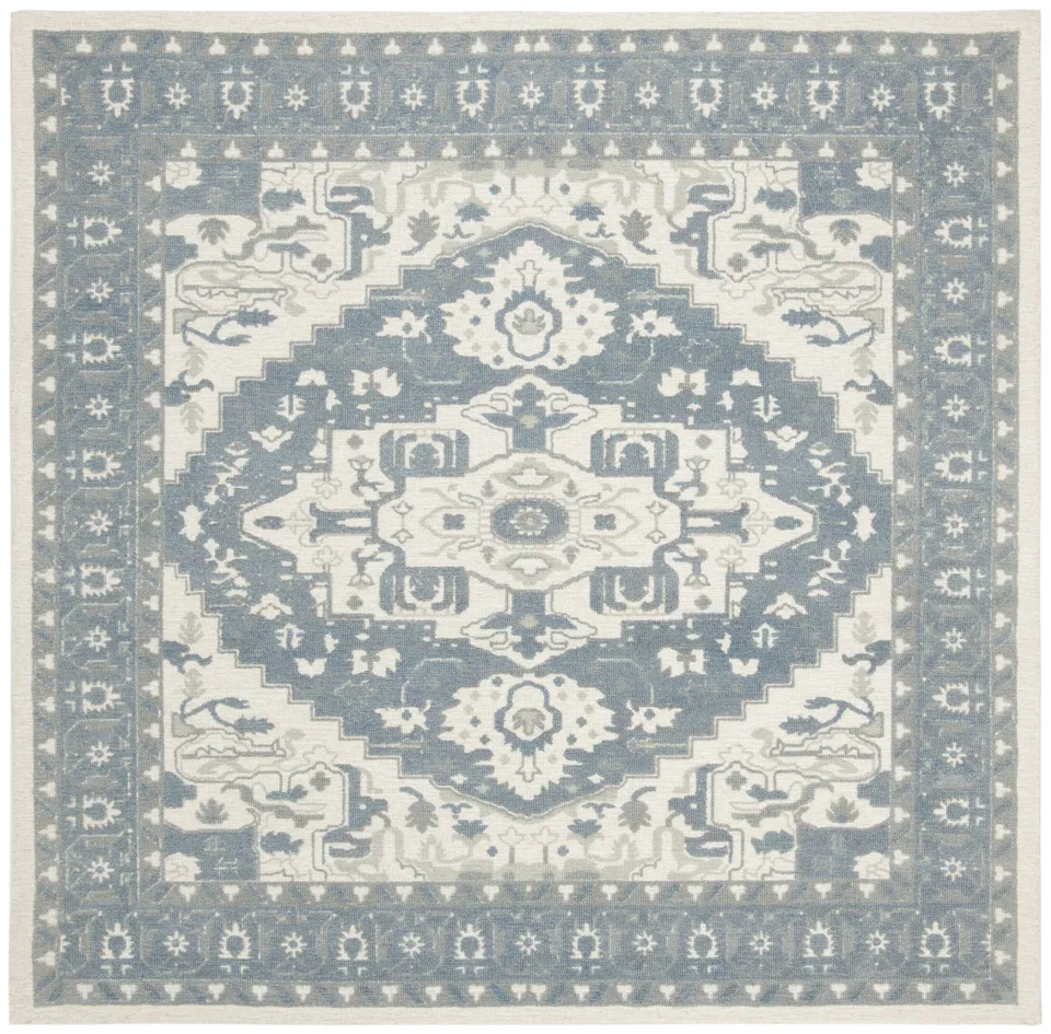 Arlo Home Hand Tufted Area Rug, RVT402F, Ivory/Charcoal,  6' X 6' Square