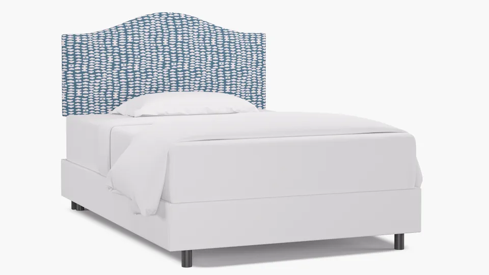 Camelback Headboard, Dusty Blue Odalisque, Full