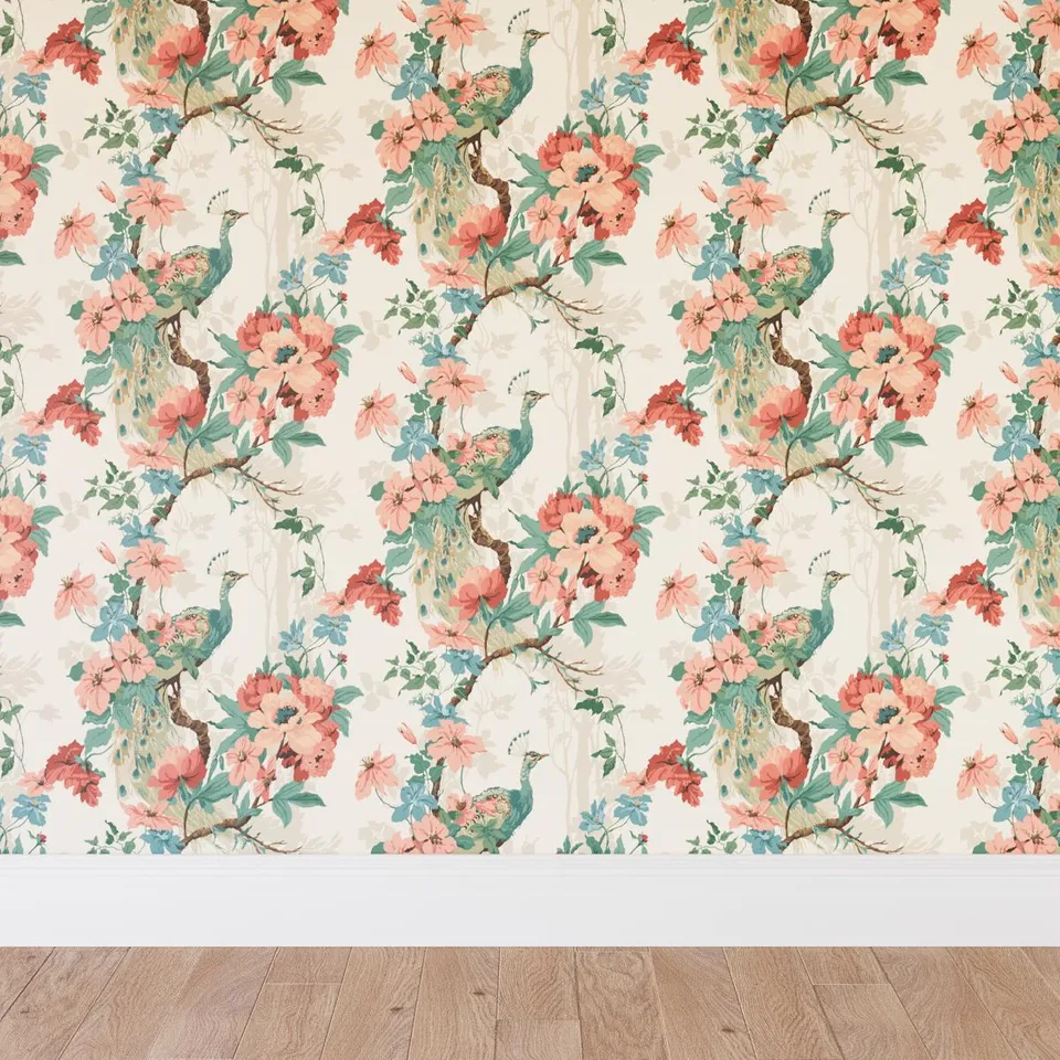 Traditional Wallpaper, Rose Peacock Park