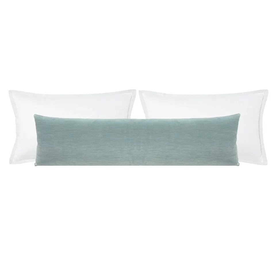 THE XL LUMBAR :: STRIE VELVET // CERULEAN BLUE - 14" X 48"