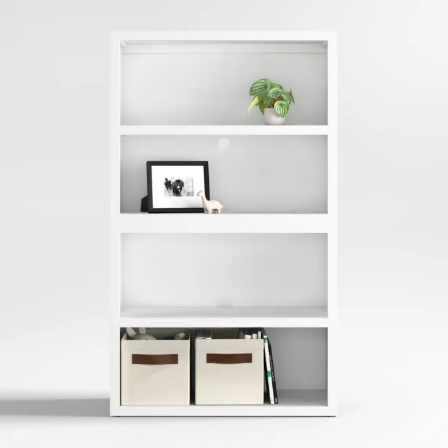 Ever Simple 36" Modular White Wood Kids Open Bookcase