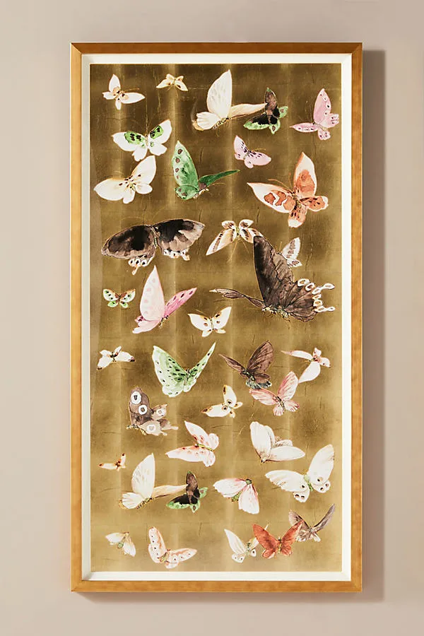 Golden Flight Butterflies Wall Art
