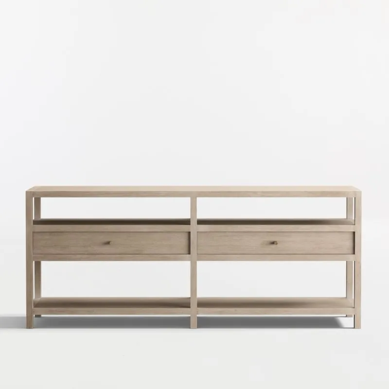 Keane Weathered Natural Wood Storage 72" Console Table