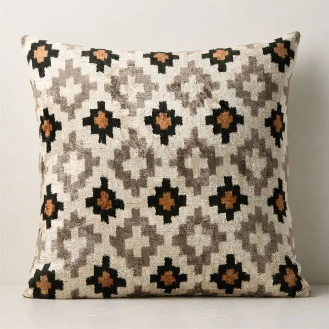 Mila Turkish Silk Throw Pillow with Feather-Down Insert 23"x23"
