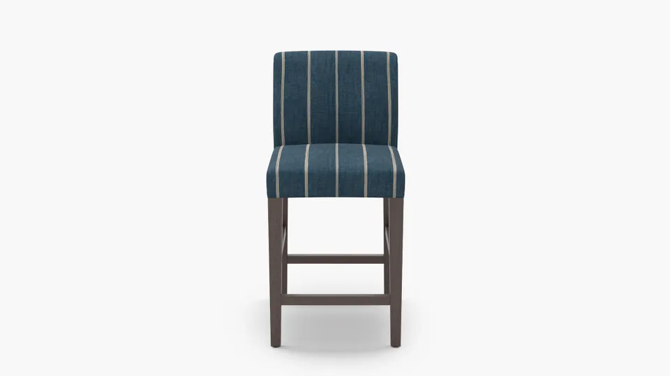 Signature Dining Counter Stool, Indigo Felix, Espresso Square Tapered Leg