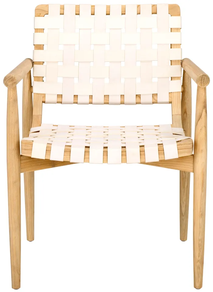 Dionne Accent Chair - White / Natural