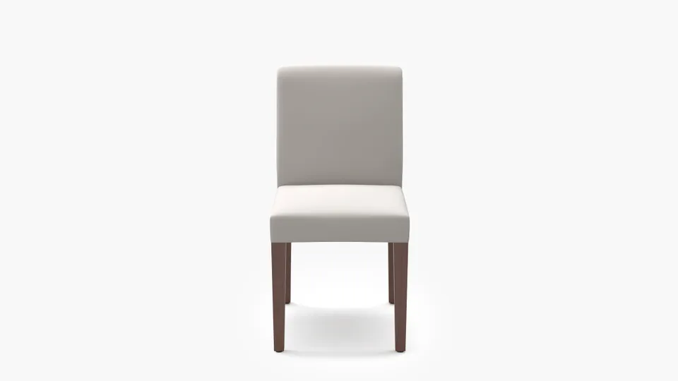 Signature Dining Chair, White Performance Velvet, Walnut Square Tapered Leg