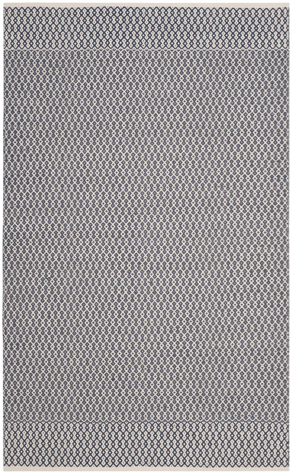 Arlo Home Hand Woven Area Rug, MTK339B, Ivory/Navy,  5' X 8'