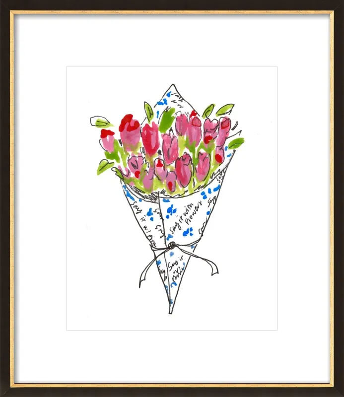 Bodega Flowers in Blue and Pink by Larsen McDowell for Artfully Walls