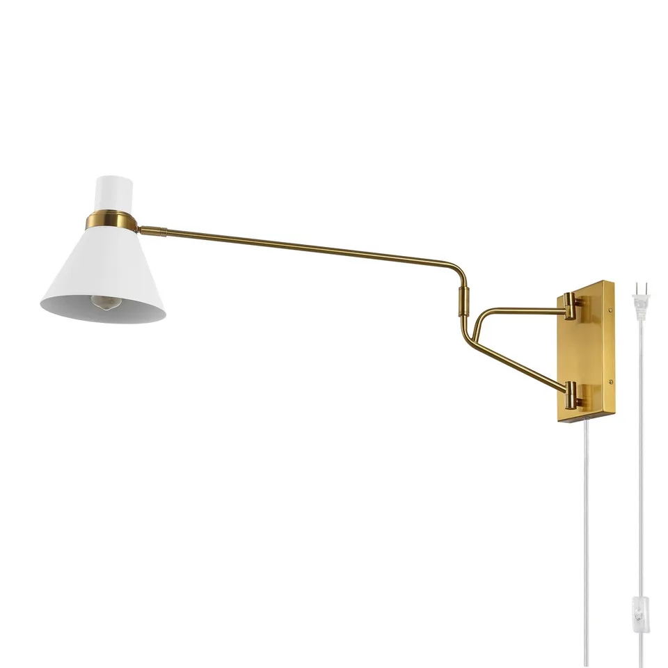 Cleome 28" Wall Sconce - Brass / White