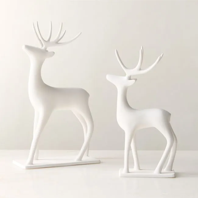 Noelle Bone China Holiday Reindeer Decoration Set of 2