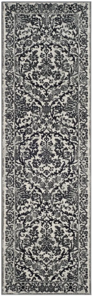 Arlo Home Woven Area Rug, EVK242D, Ivory/Grey,  2' 2" X 7'