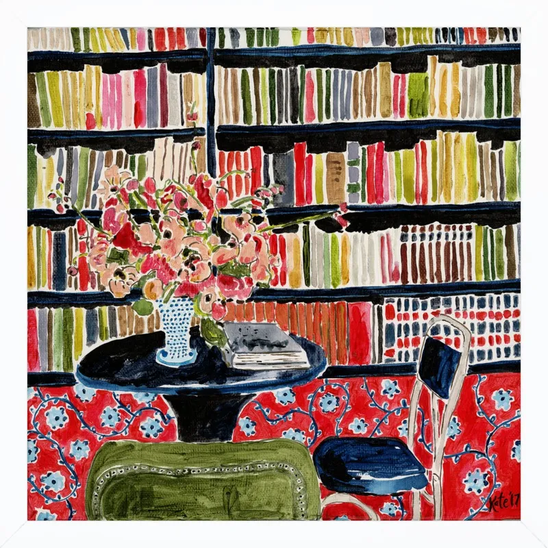 Books with Flowers by Kate Lewis for Artfully Walls