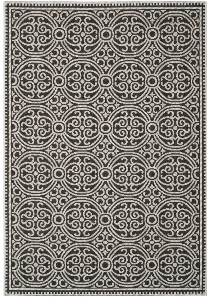 Arlo Home Indoor/Outdoor Woven Area Rug, LND134A, Light Grey/Charcoal,  5' 1" X 7' 6"