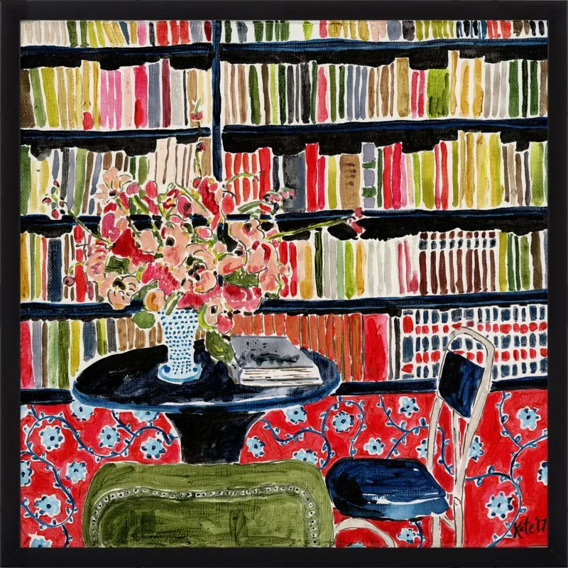 Books with Flowers by Kate Lewis for Artfully Walls