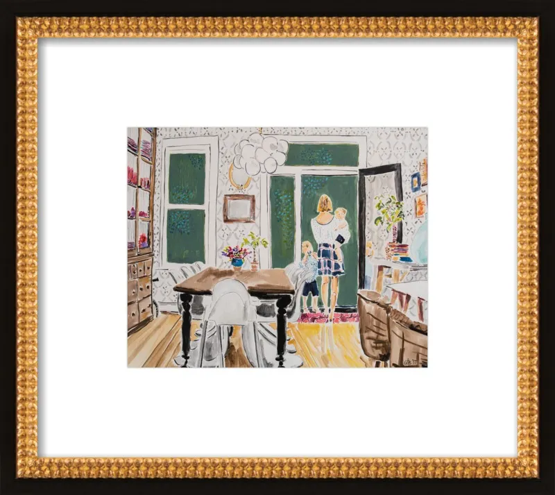 Dining Room with Wallpaper by Kate Lewis for Artfully Walls