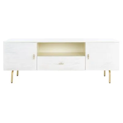 Genevieve Media Stand - Cream / White Washed
