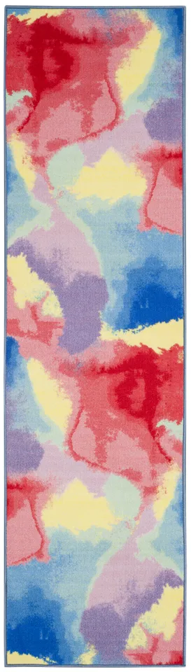 Arlo Home Woven Area Rug, PTB121A, Fuchsia/Yellow,  2' 3" X 8'