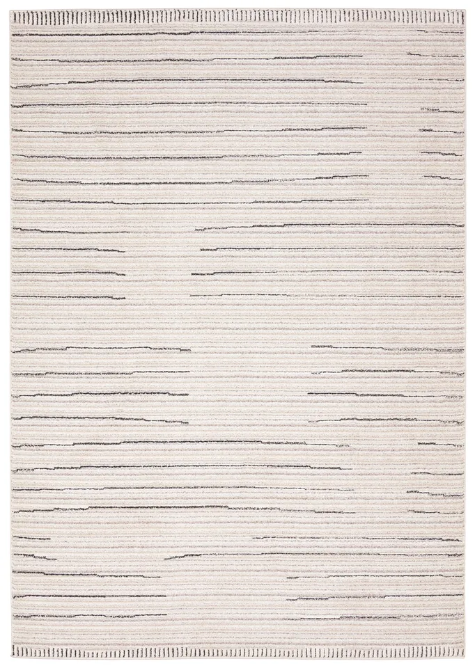 Label J Regious EVA02 Striped Ivory Runner Rug (2'6"x8')