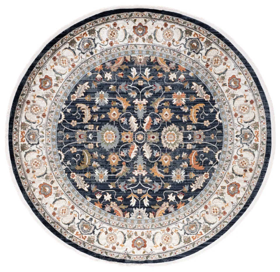 Lauren Ralph Lauren Collection Alford Rug, Navy/Ivory, 6'7" Round