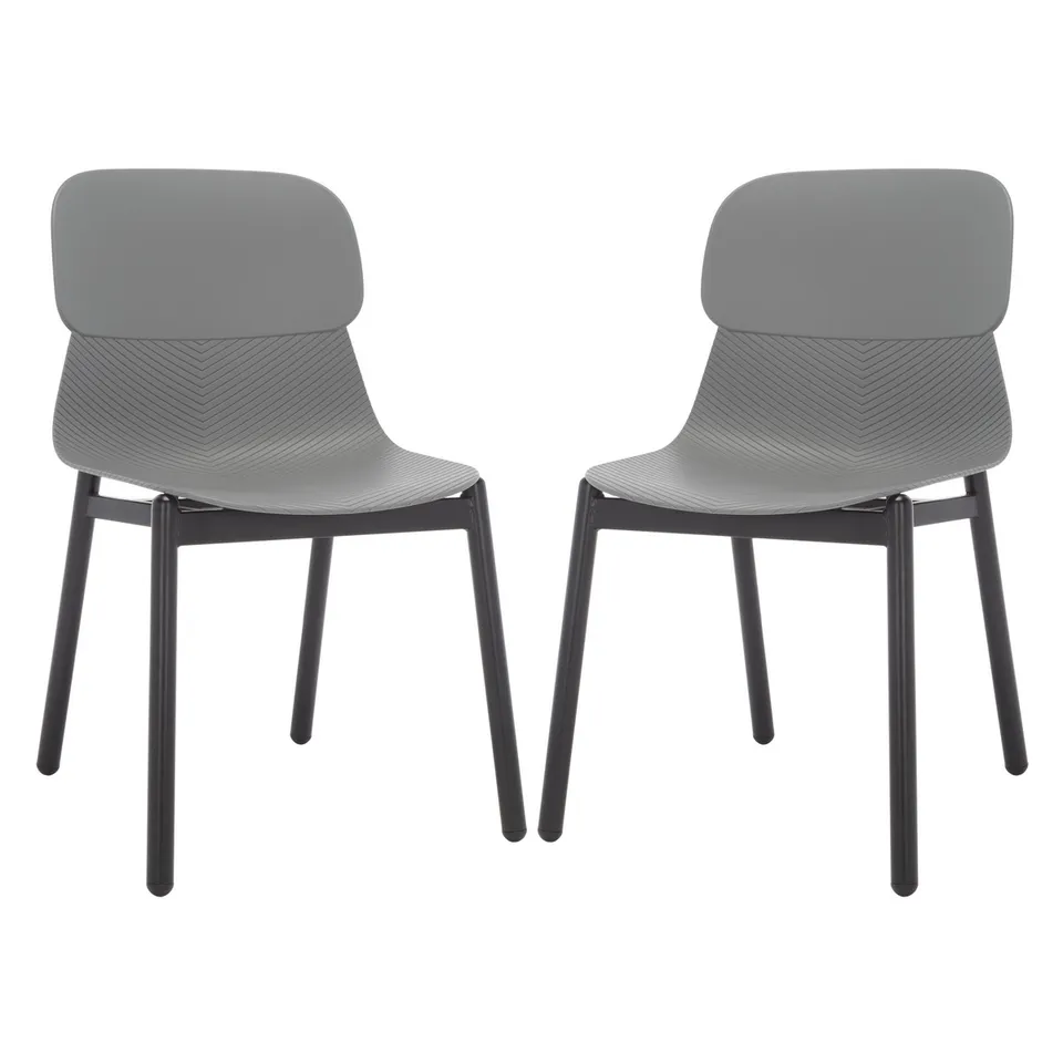 Abbie Molded Plastic Dining Chair - Grey/Black