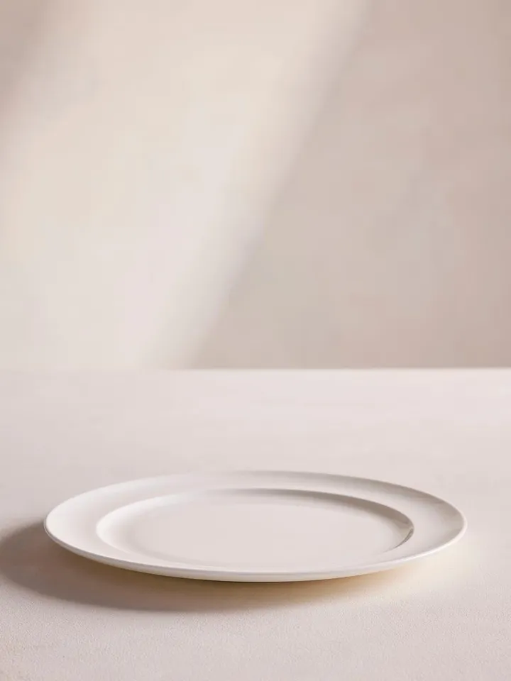 House Serving Plate, Bone China, White