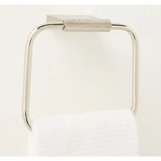 Nicolo Knurled Polished Nickel Towel Ring