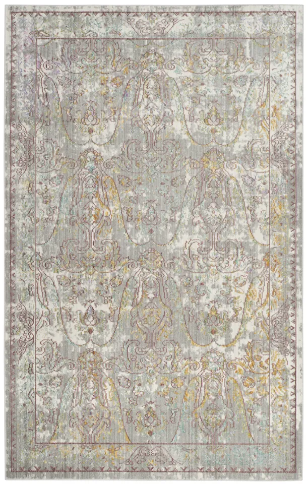Arlo Home Woven Area Rug, MYS925R, Grey/Multi,  4' X 6'