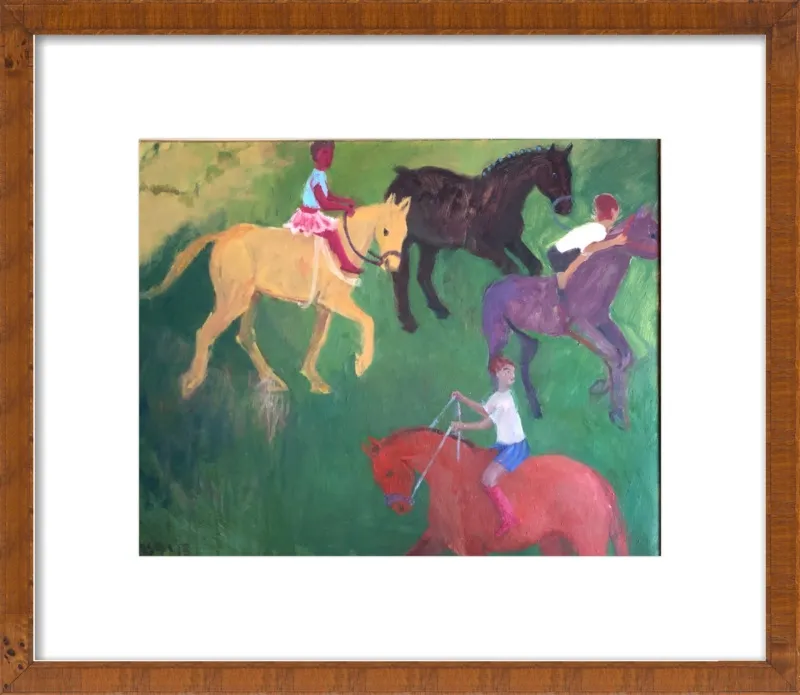 Four Horses, Three Riders by Megan Williamson for Artfully Walls